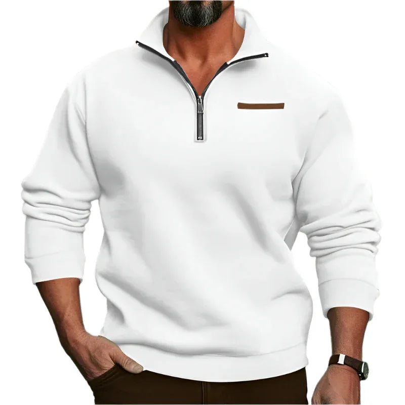 Fleece-Lined Standing Collar Sweater
