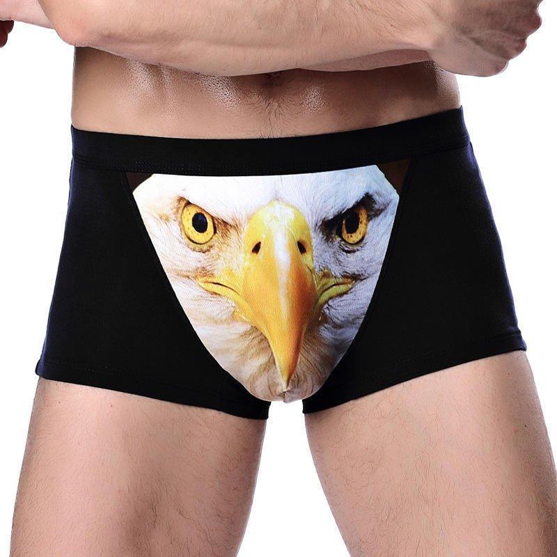 Four-horned Wolf Head Big Bird Sexy Men's Underpants Underwear