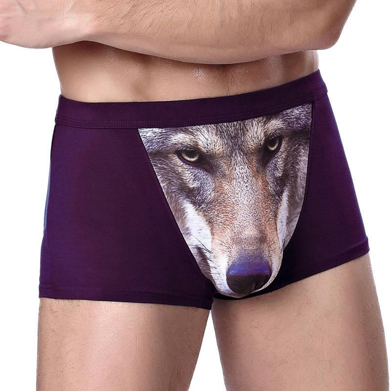 Four-horned Wolf Head Big Bird Sexy Men's Underpants Underwear
