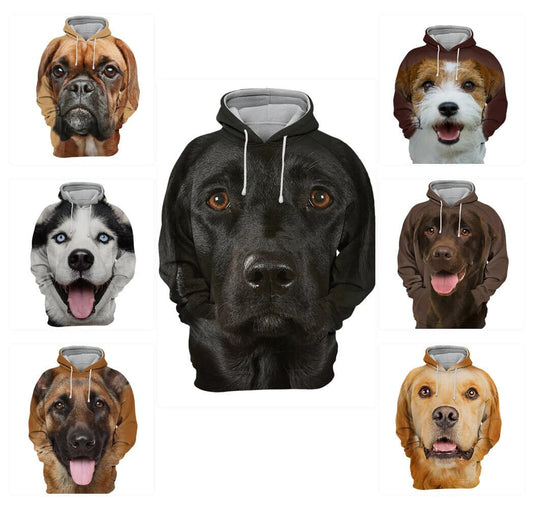 Hoodie mit Hundedruck – 3D Hoodie für Hundeliebhaber