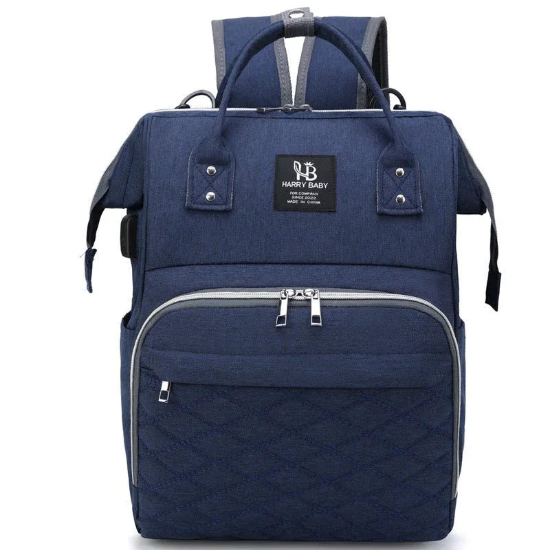 Large Capacity USB Rechargeable Oxford Cloth Diaper Bag