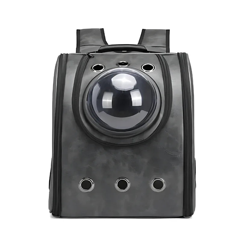 Leather Pet Dog Cat Backpack  Carrier Capsule