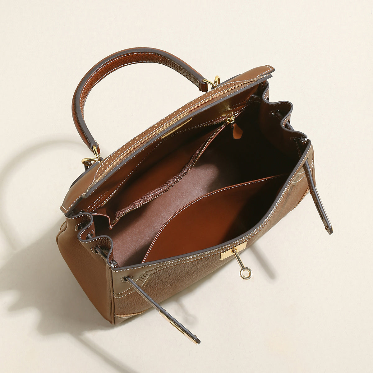 Los Altos Top Handle Leather Bag-2