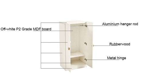 Lucas Kids White Wardrobe Cabinet-1