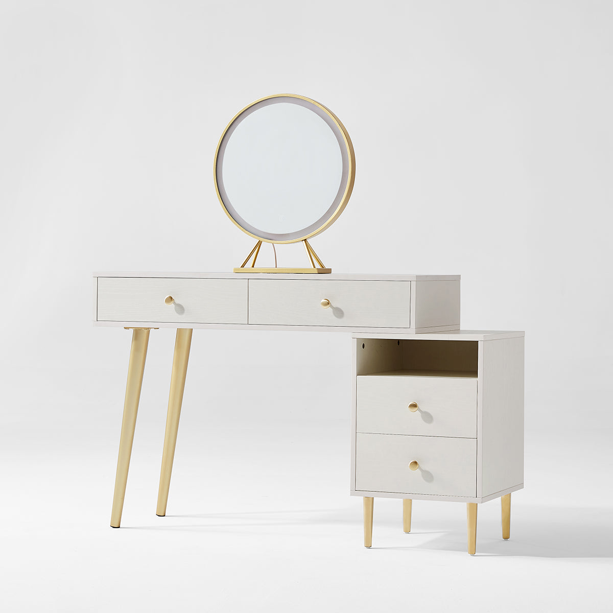 Luxury Dressing Table with Ivory Stool Set-4