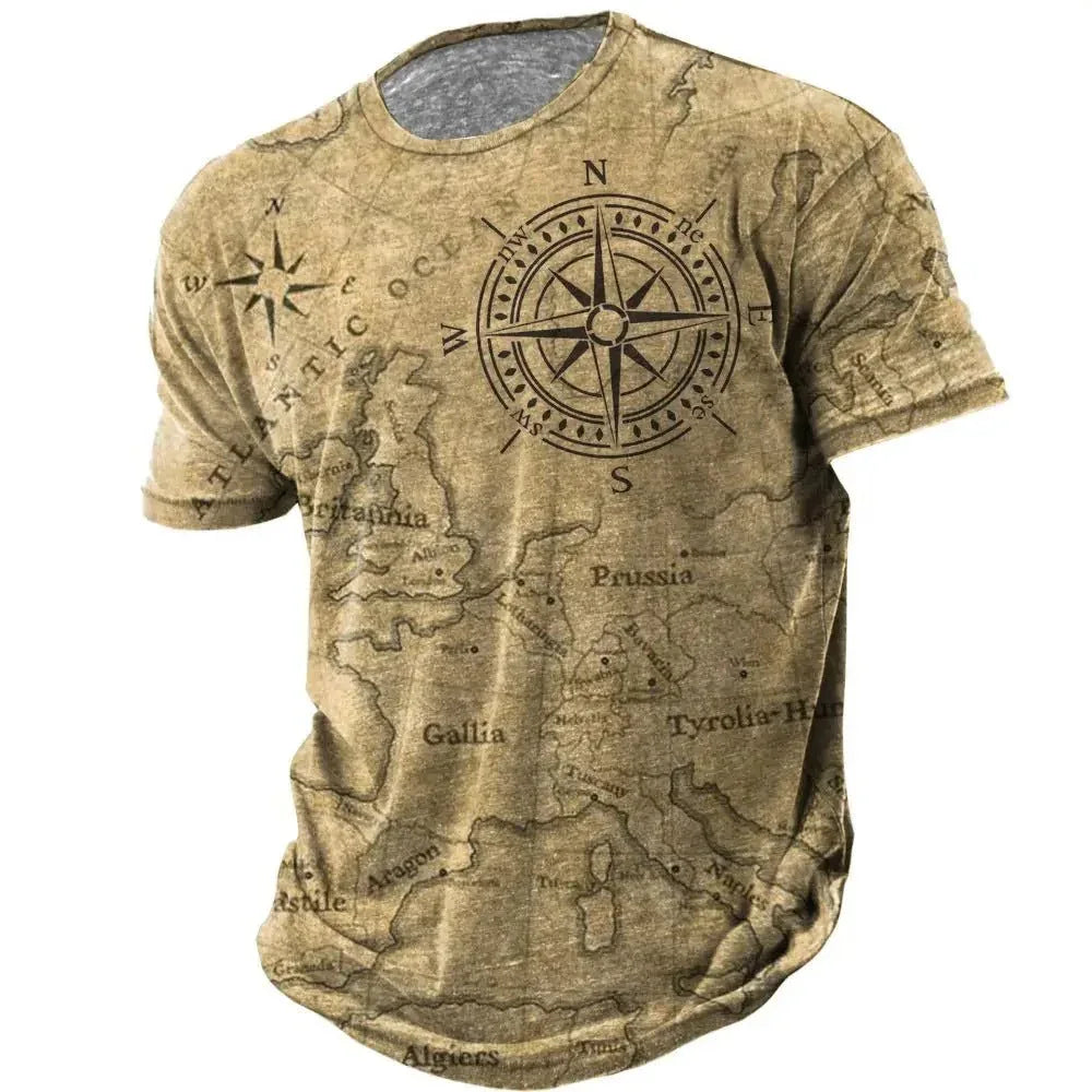 Men's Casual Loose Fit Short Sleeve T-Shirt With  Round Neck