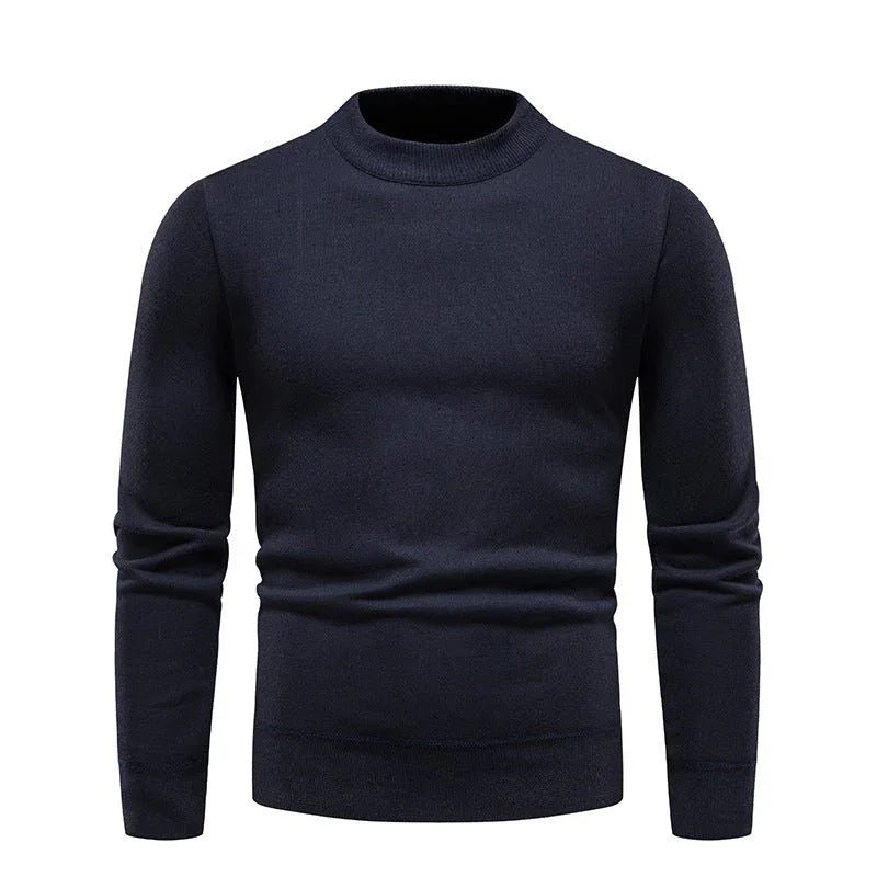 Men's Fleece-Lined Thick Round Neck Sweater