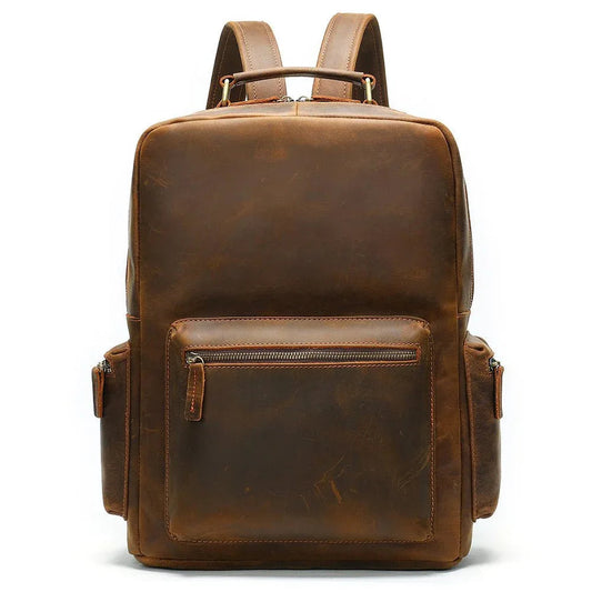 Men's Leather Backpack Business Large Capacity Travel Bag
