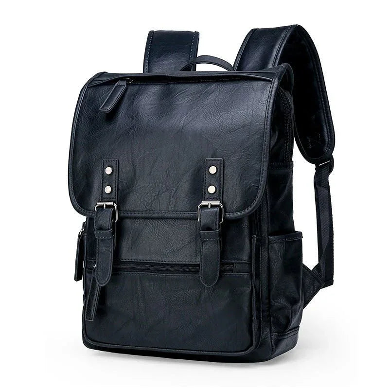 Men's Leather Leisure Travel Bag Backpack