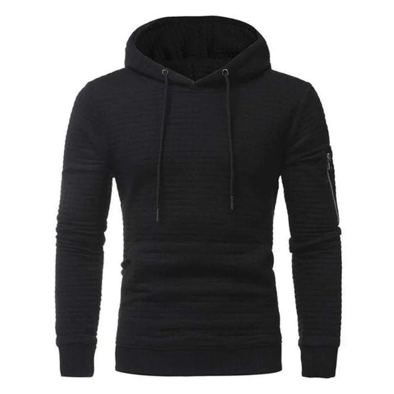 Men's Sweatshirt Hoodie With Arm Zipper Long Sleeve Slim Top