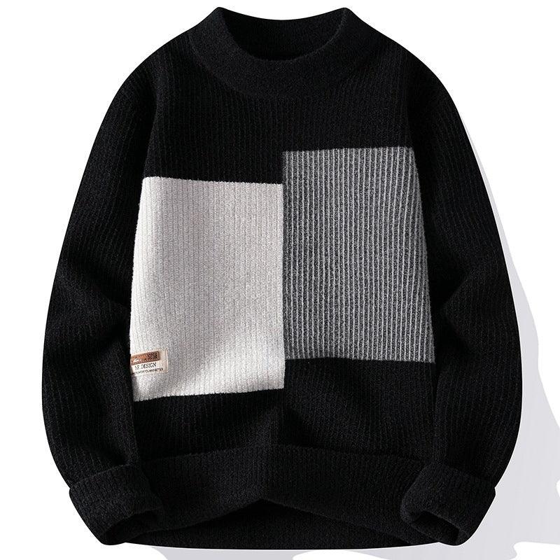 Men's Thickened Contrast Color Autumn And Winter Sweaters