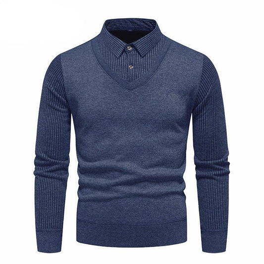 Men's Undershirt Slim Fit Fleece-Lined Two Pieces Sweaters