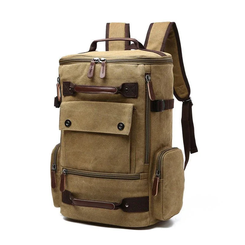 Men's Vintage Canvas Laptop Computer Travel Bag Backpack