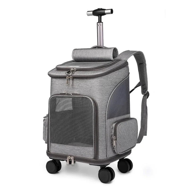 Pet Cat Dog Backpack Trolley Bag