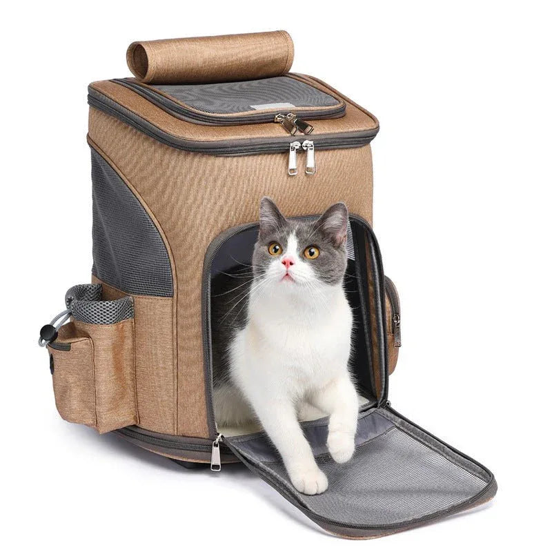 Pet Cat Dog Backpack Trolley Bag