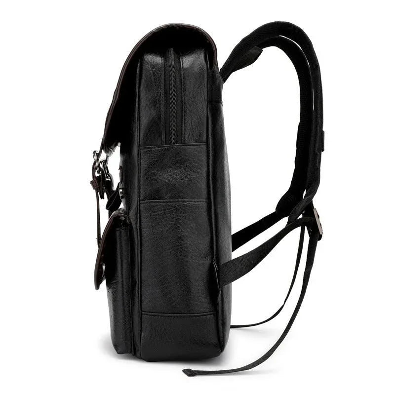 PU Leather Waterproof Student Computer Bag Backpack