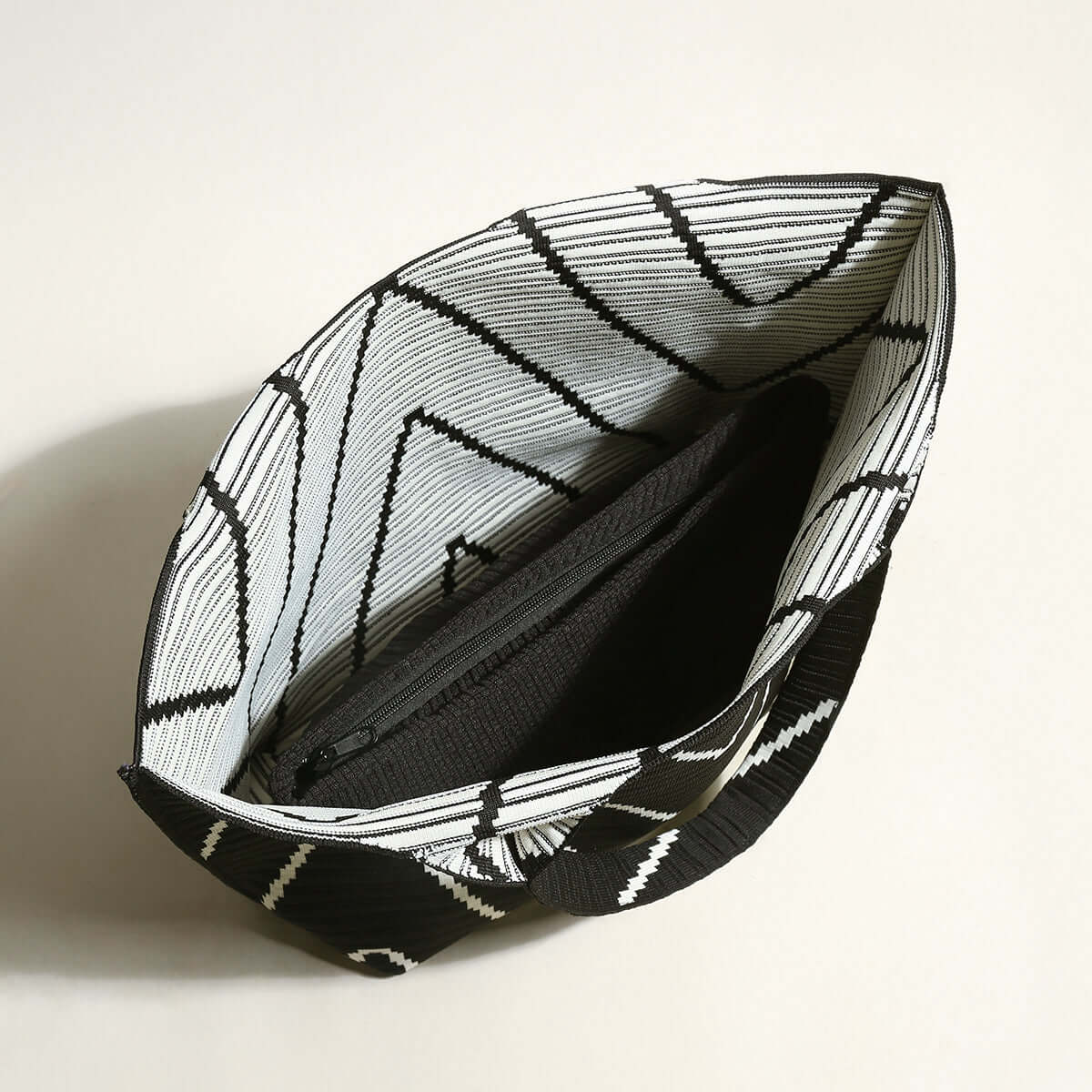 Retro Chevron Black Canvas Tote Bag-2