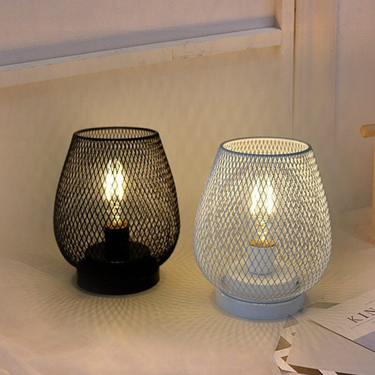 Retro Industriell Bordslampa – Batteridriven & Stilren Nattlampa