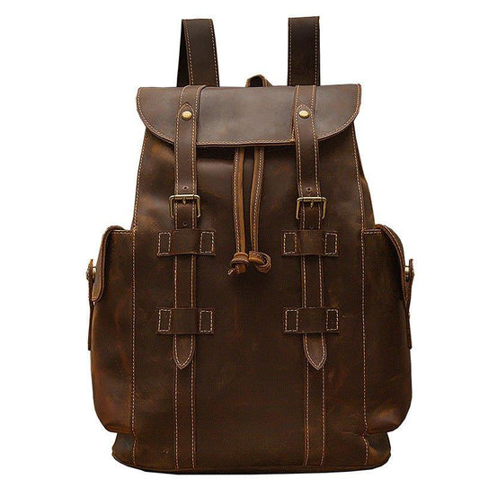 Retro Men's Leather Backpack Casual Bag