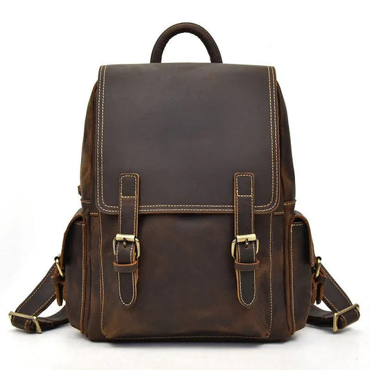 Retro Waterproof Leather Backpack For Men