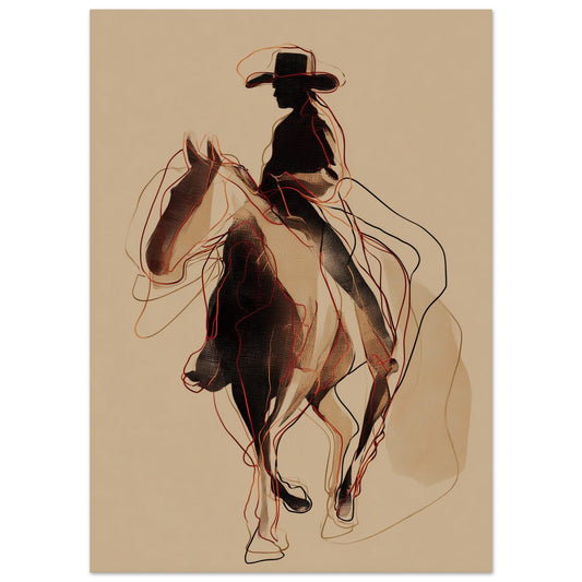 Shadow Rider - Equestrian Silhouette Art Poster