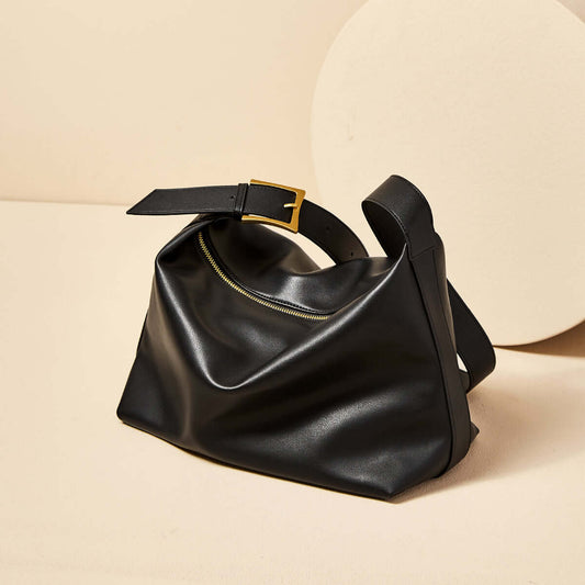 Sleek Retro Leather Tote Bag-1