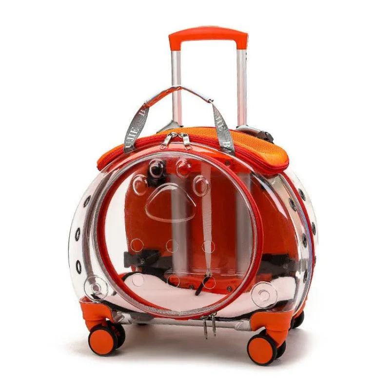 Transparent Pet Trolley Bag Backpack