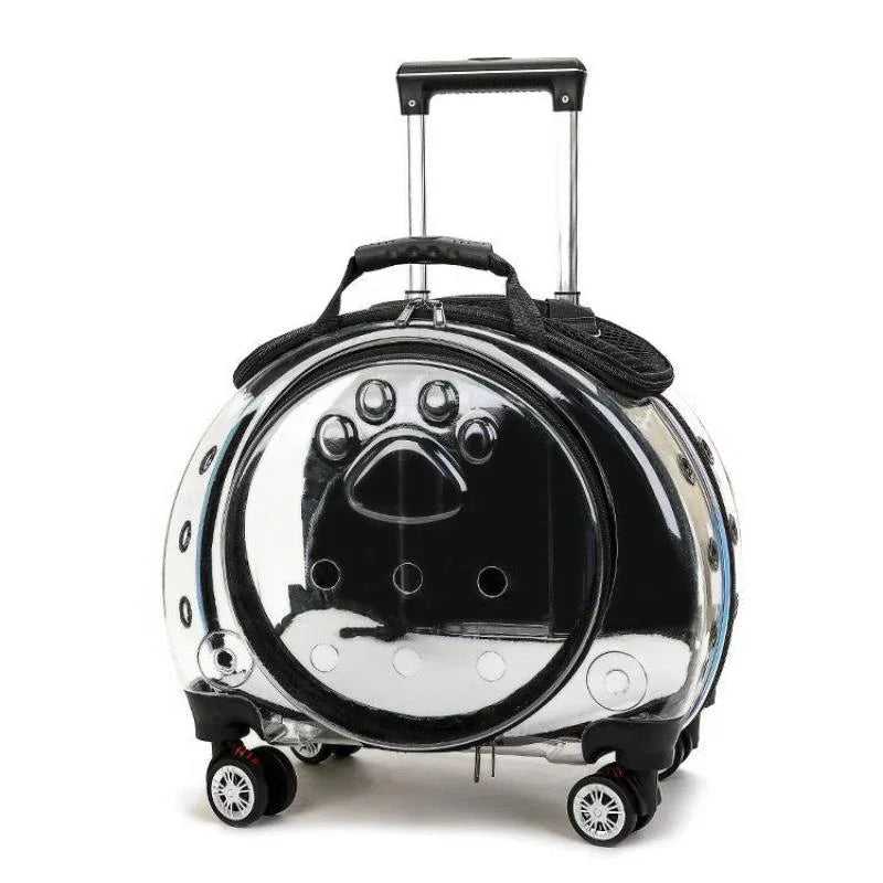 Transparent Pet Trolley Bag Backpack