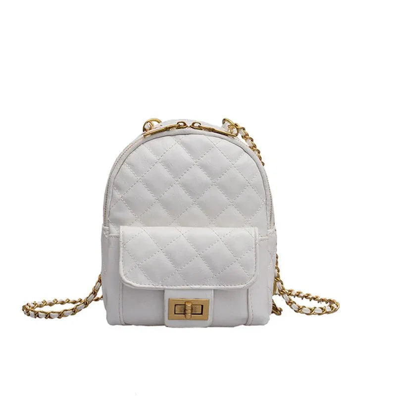 Small Women's Backpack With Chain Shoulder Straps