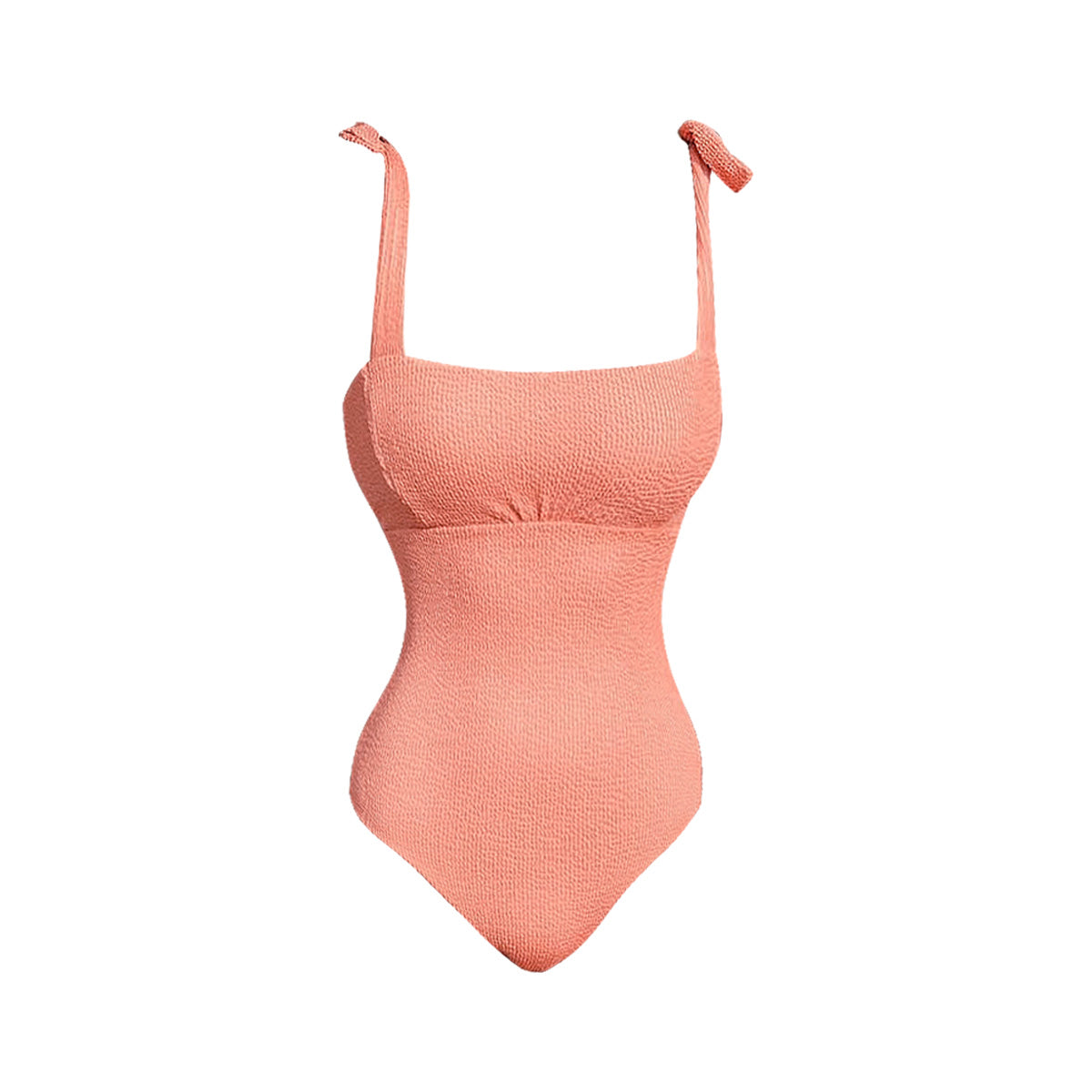Square Neckline Swimsuit Coral-3