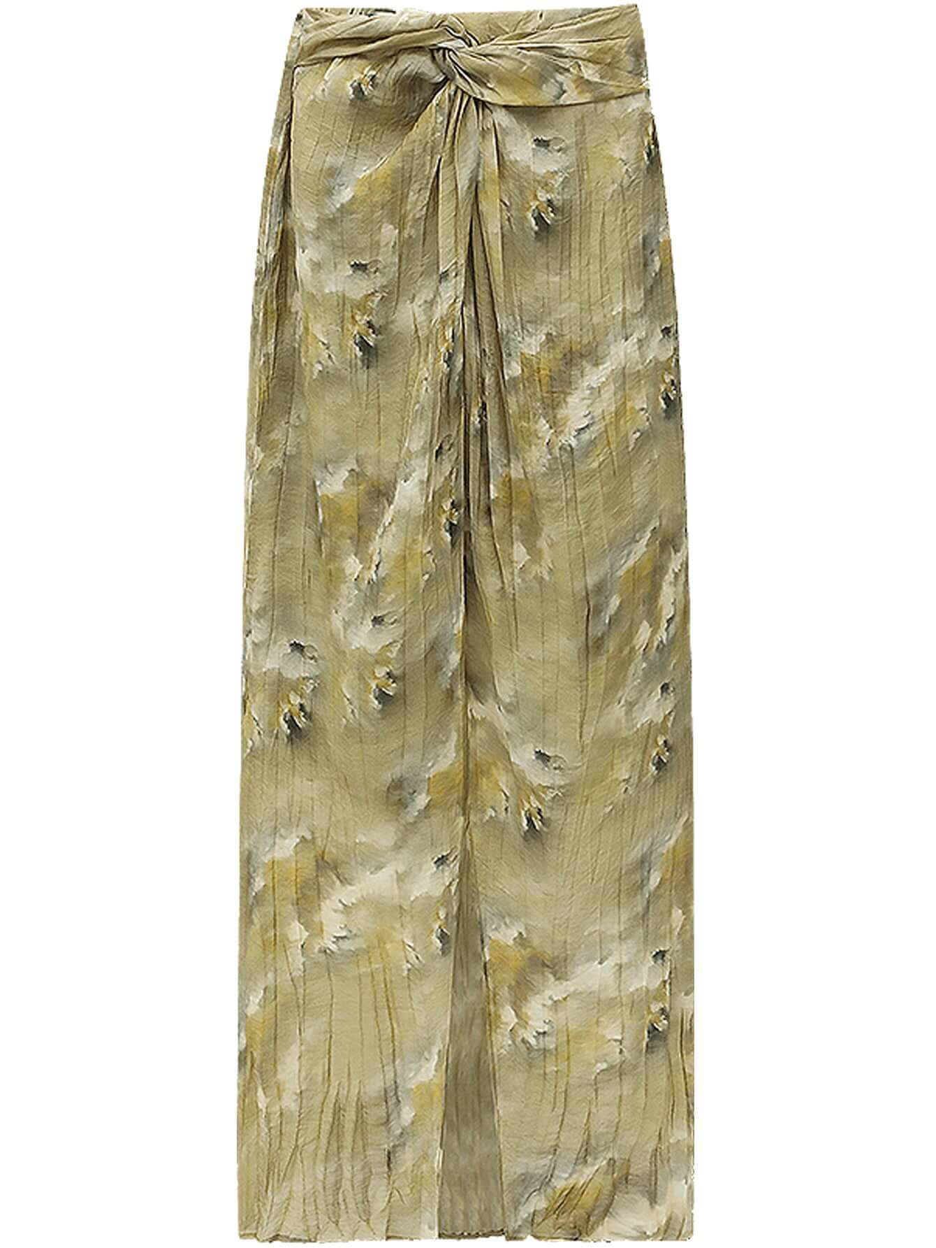 Twist-Knot Oil Painting Pleated Skirt-3