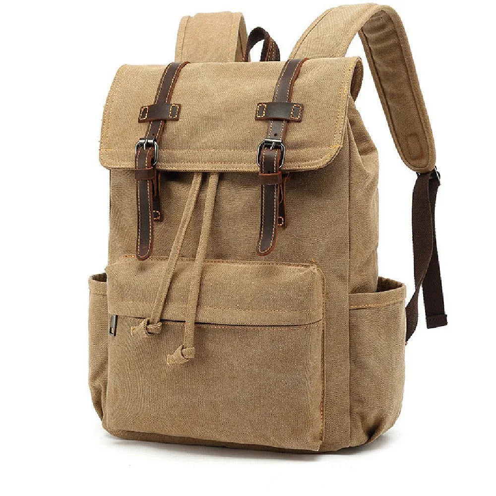 Unisex Backpack Vintage Outdoor Travel Canvas Leather Bag