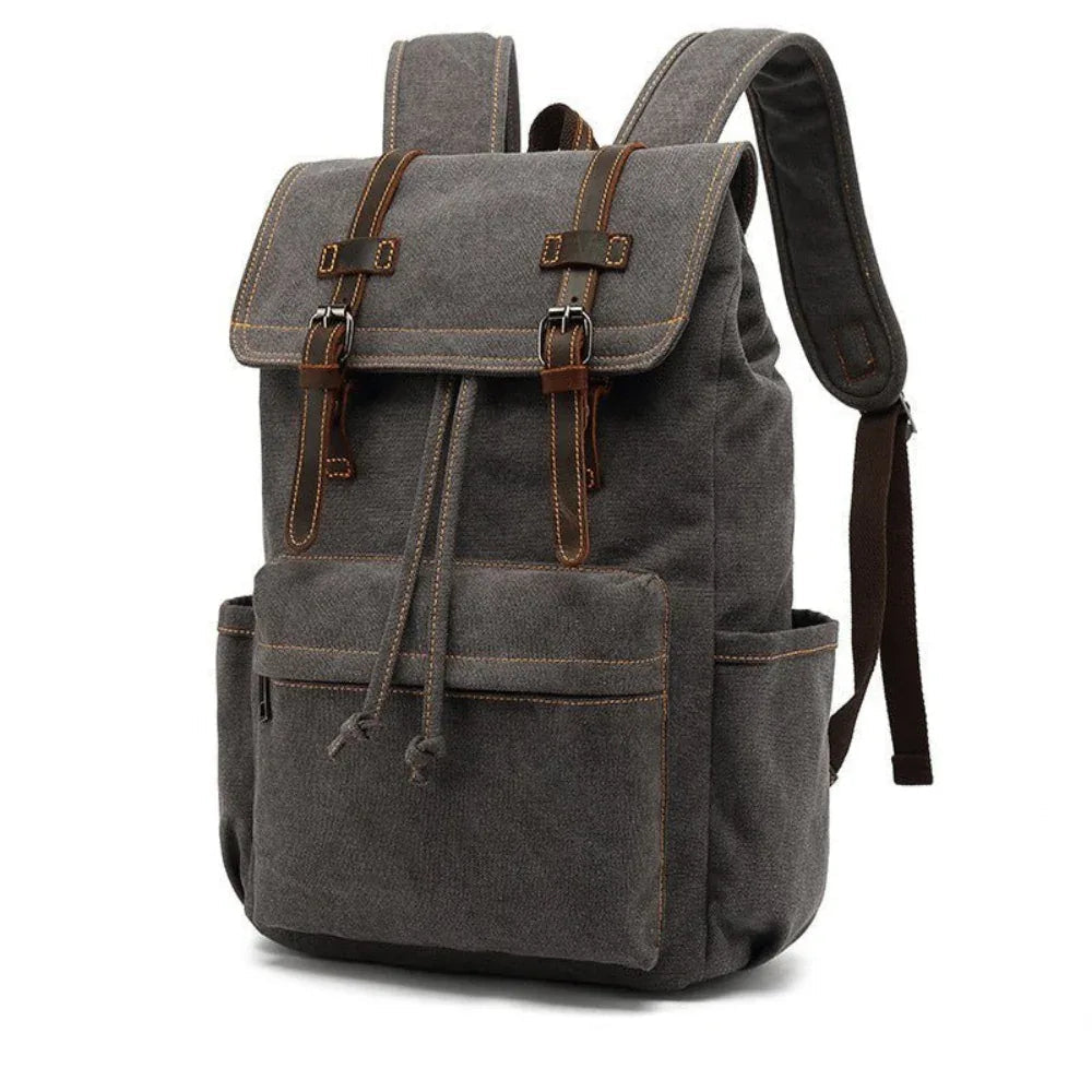 Unisex Backpack Vintage Outdoor Travel Canvas Leather Bag