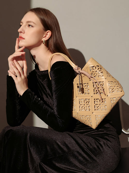 Venetian Perforated Leather Tote Bag-1