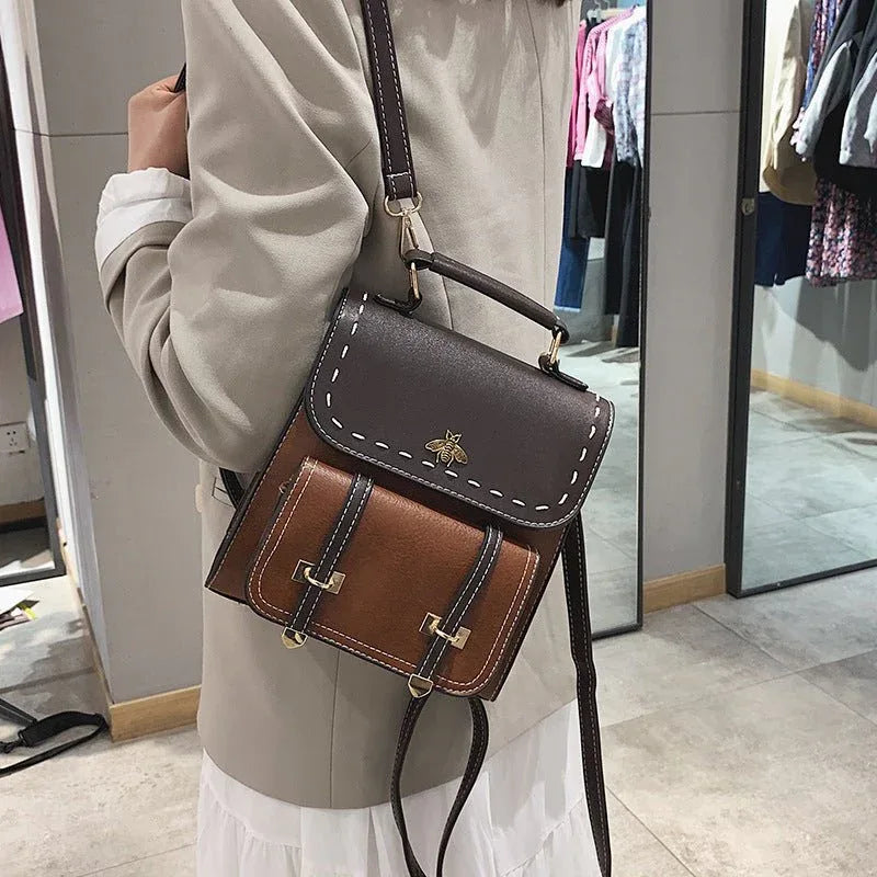 Vintage Small Elegant  PU Leather Women's Backpacks