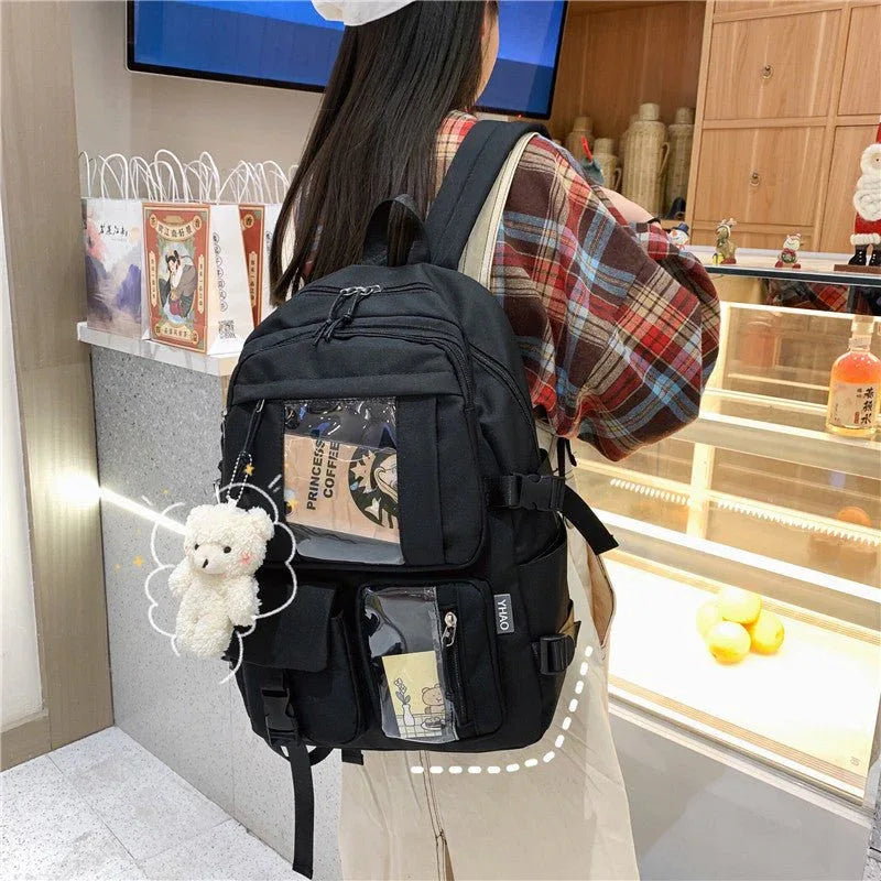 Women's Large-Capacity Transparent Compartments Backpacks